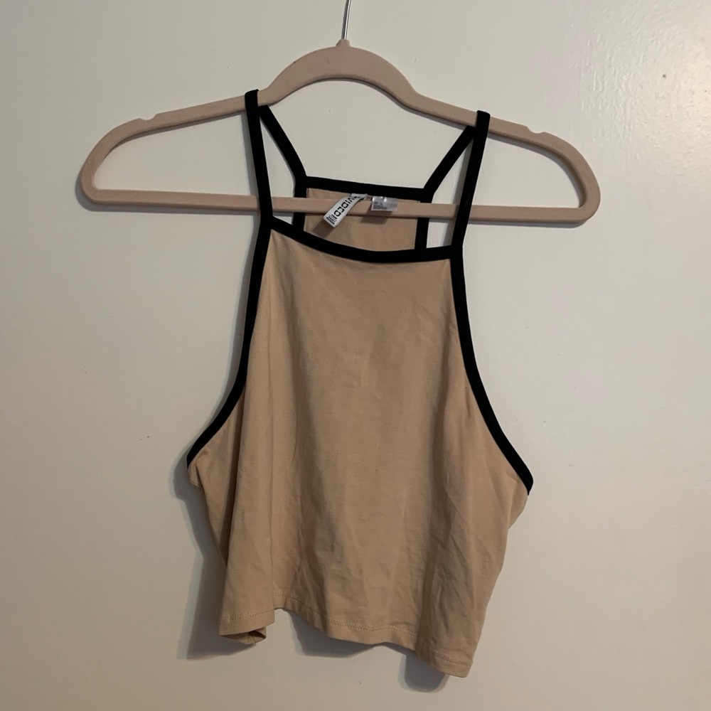 H&M Divided Taupe and Black Crop Top